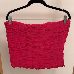Anthropologie NWT Pink Ruched Tube Top